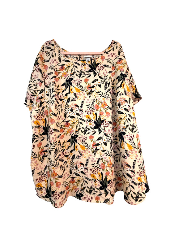 Ava & Viv Tops - Ava & Viv Plus Size Floral Print Blouse Short Sleeve Button-Back Boho Top 4X